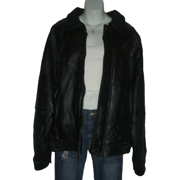 Vintage 90's Leather Jacket Black Gothic egirl alt Goth Whimsygoth Grunge y2k - Picture 4 of 16